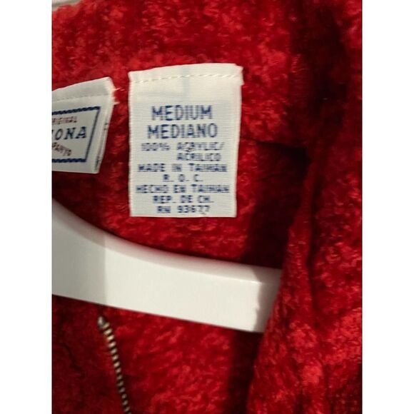 Arizona Jean Company Vintage Red Soft Ribbed Zip Up Teddy Sweater - Picture 9 of 11
